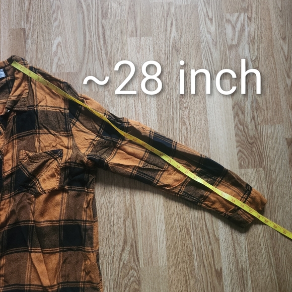 Maurices Women's Orange and Black Plaid Button-Down Shirt - Picture 10 of 10